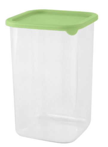 Банка для сыпучих продуктов Sugar&Spice Vanilla квадрат,1,2л  с гибкой крышкой фисташка